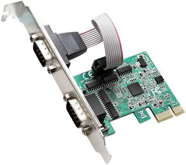 Main image of PCIe to 2 Serial Port Expansion card Adapter converter with ASIX/AX99100B DB9 RS232 PCI-E