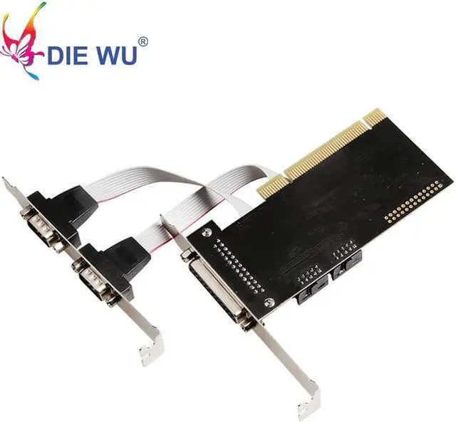 Alt view image 5 of 5 - PCI to 2 port Serial 1 port parallel Riser Card ADD ON CARD RS-232 RS232 with ASIX/AX9865 chip