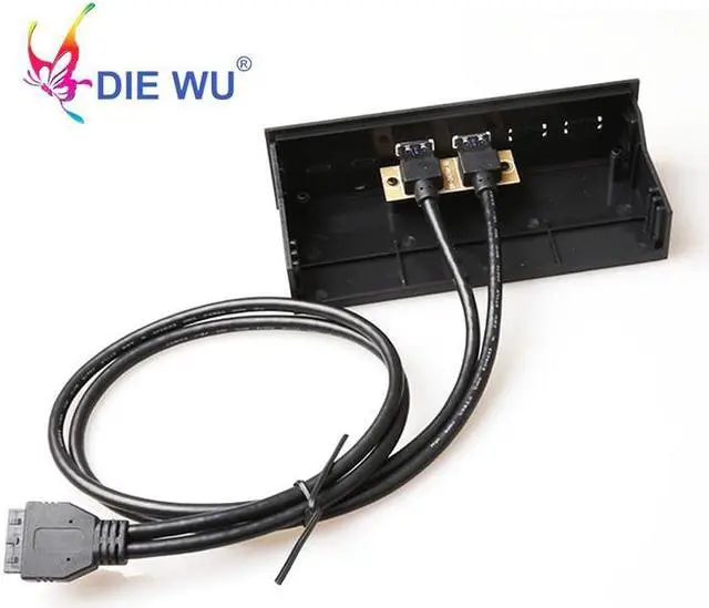 Alt view image 5 of 7 - USB 3.0 front panel Dual USB 3.0 Ports Hub 20 Pin Connector & Adapter Cable cable lenth 60cm