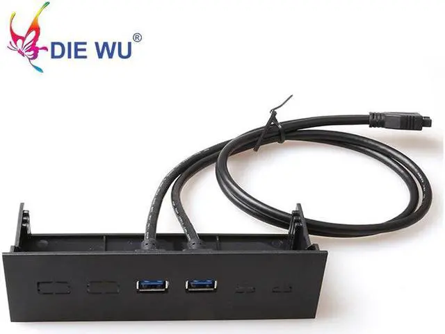 Alt view image 3 of 7 - USB 3.0 front panel Dual USB 3.0 Ports Hub 20 Pin Connector & Adapter Cable cable lenth 60cm