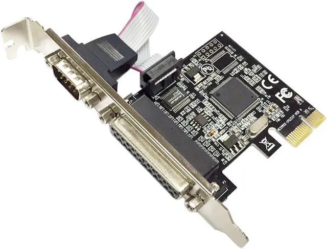 Alt view image 5 of 6 - PCI express 1 Serial and 1 parallel port Expression Card RS232 Printer port PCIe PCI-e riser Card