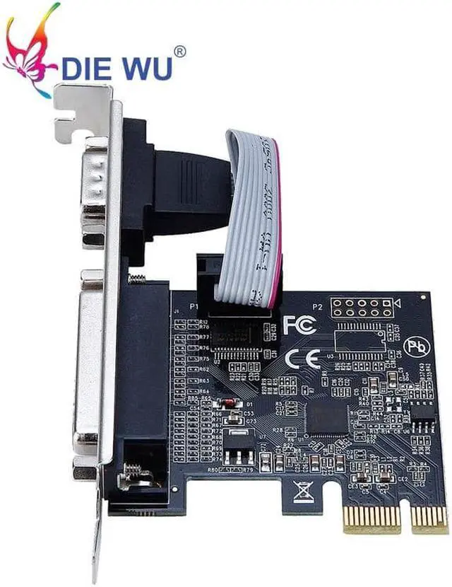 Alt view image 2 of 5 - PCIe to 1 Serial 1 Parallel Riser card RS232 Serial & DB25 Printer Parallel port Expansion card with ASIX99100 chipset