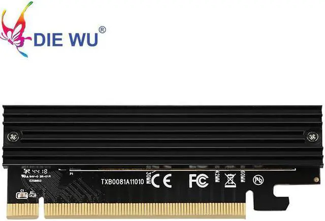 Alt view image 2 of 6 - PCIE X16 to M.2 M Key NVMe SSD Ethernet Adapter M-Key Interface Expansion Card High speed