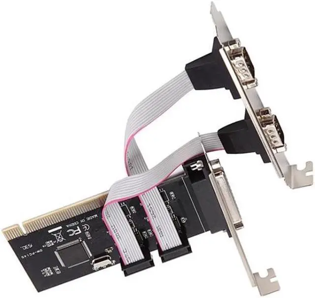Alt view image 3 of 5 - PCI 2 serial 1 parallel port Expansion card with TX382A card adapter