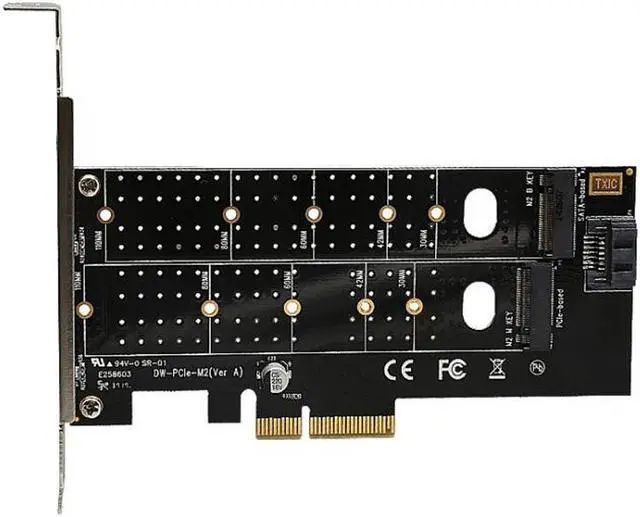 Alt view image 3 of 7 - M.2 NVMe SSD NGFF to PCIE X16 Adapter M Key B Key SATA PCI Express  NVME m2 SSD SATA Converter riser card
