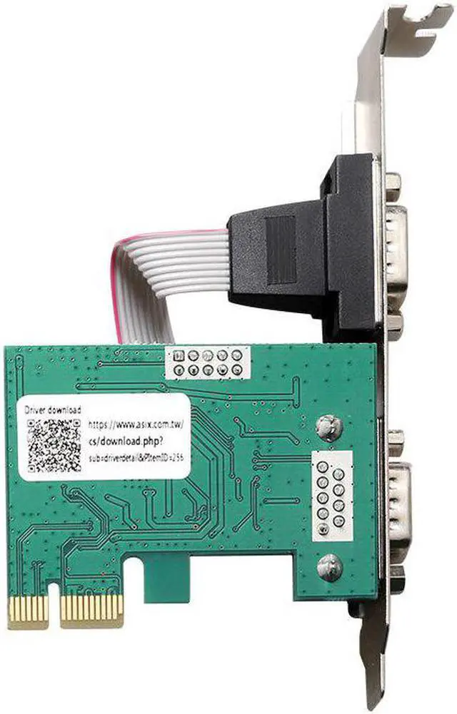 Alt view image 4 of 4 - PCIe to 2 Serial Port Expansion card Adapter converter with ASIX/AX99100B DB9 RS232 PCI-E