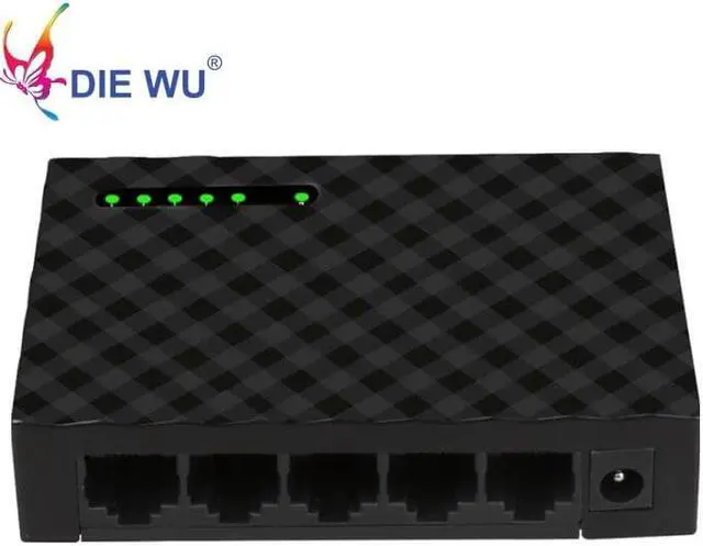 Alt view image 3 of 5 - MINI 5 port Network Switch 10/100 mbps Fast Ethernet Desktop Network Adapter Black