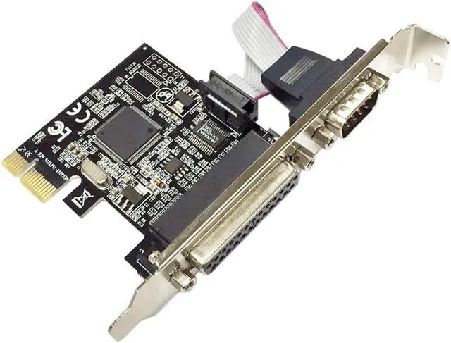 Alt view image 4 of 6 - PCI express 1 Serial and 1 parallel port Expression Card RS232 Printer port PCIe PCI-e riser Card
