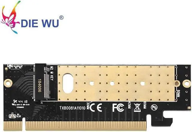 Alt view image 3 of 6 - M.2 NVME Adapter Expansion Card Support M Key PCI Express PCIe x16 to M.2 high speed Adapter riser card  TXB008