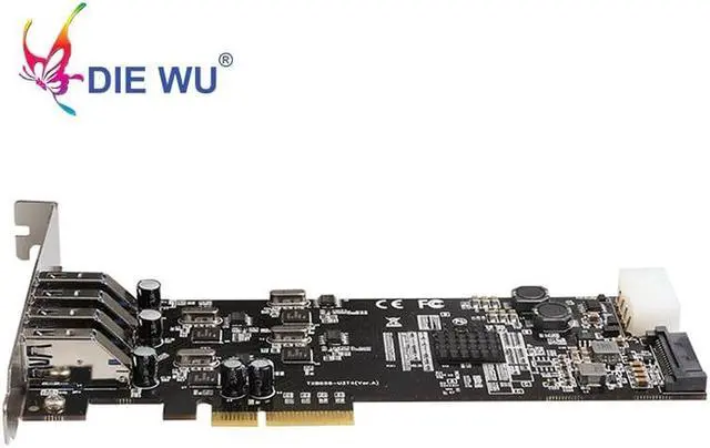 Alt view image 3 of 6 - 20G PCI Express 4 channel Full speed USB3.0 Expansion card Add on card with NEC for PC Computer Desktop TXB058