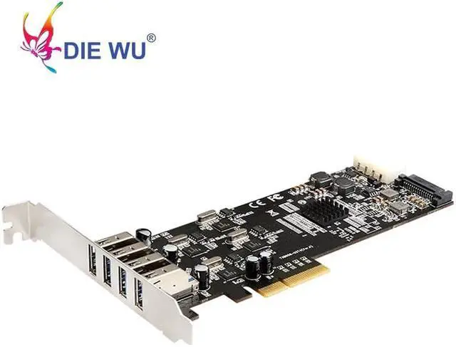 Alt view image 2 of 6 - 20G PCI Express 4 channel Full speed USB3.0 Expansion card Add on card with NEC for PC Computer Desktop TXB058