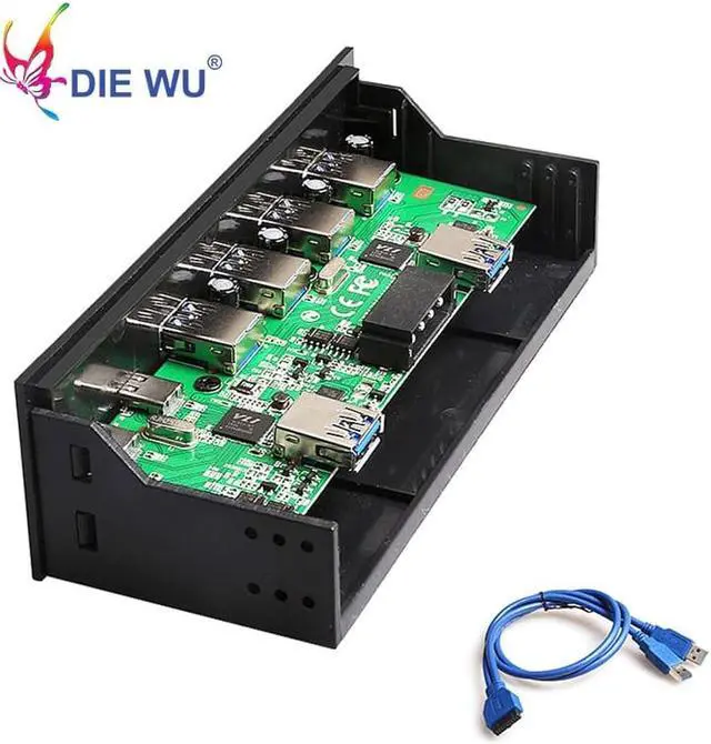 Alt view image 3 of 7 - 4 Ports USB3.0+2 Ports USB3.1 Type C Desktop Front Panel Computer Drives Expansion card Computer Accessories