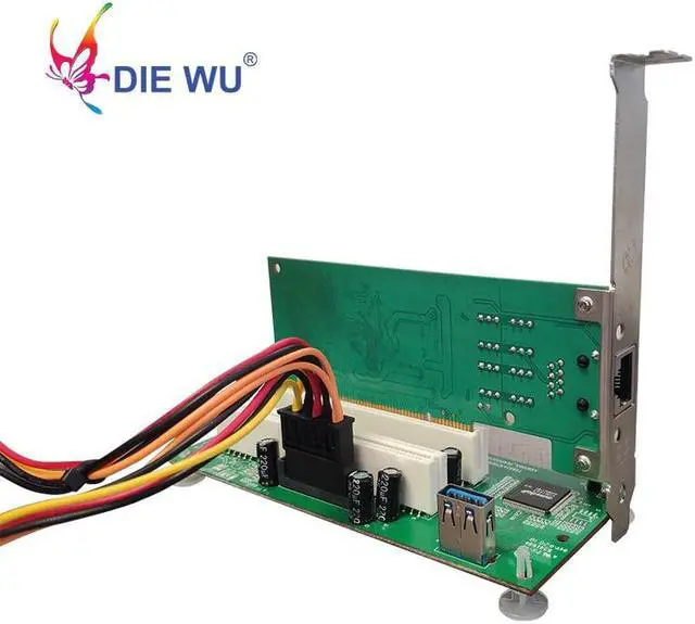 Alt view image 4 of 4 - PCI-Express to PCI Adapter Card PCIe to Dual Pci Slot Expansion Card USB 3.0  Add on Cards Converter TXB024