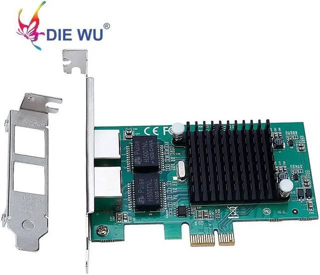 Alt view image 4 of 5 - Intel82575 Dual Port RJ45 Port NIC 10/100/1000 Gigabit PCI Express pcie x1 Network Server Adapter Cards TXA020