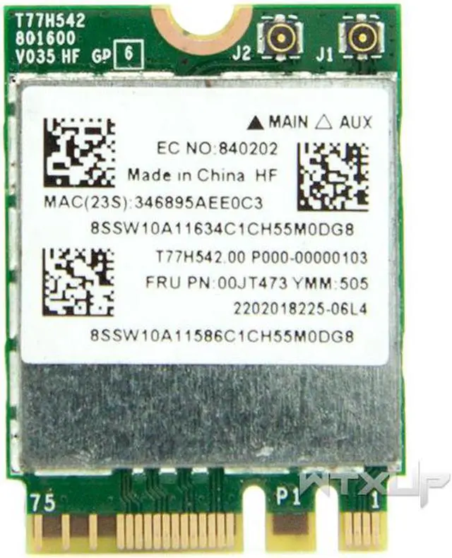 Alt view image 2 of 3 - WiFi Network card FRU 00JT473 Combo BCM943162ZP Dual Band 802.11ac BT4.0 WLAN WIFI Adapter for Lenovo Thinkpad E450 E550 Combo c