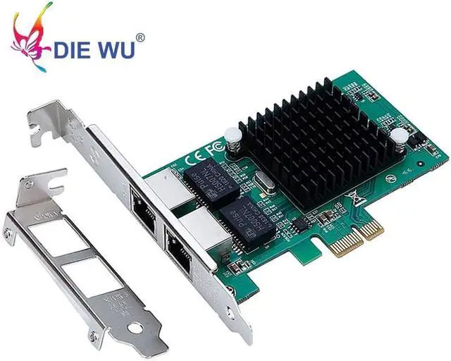 Alt view image 2 of 5 - Intel82575 Dual Port RJ45 Port NIC 10/100/1000 Gigabit PCI Express pcie x1 Network Server Adapter Cards TXA020