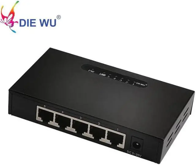 Alt view image 3 of 7 - 5 Port Gigabit Network Switch 10/100/1000Mbps Fast Ethernet Switch Lan Hub for household
