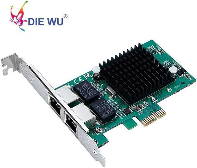 Alt view image 3 of 5 - Intel82575 Dual Port RJ45 Port NIC 10/100/1000 Gigabit PCI Express pcie x1 Network Server Adapter Cards TXA020