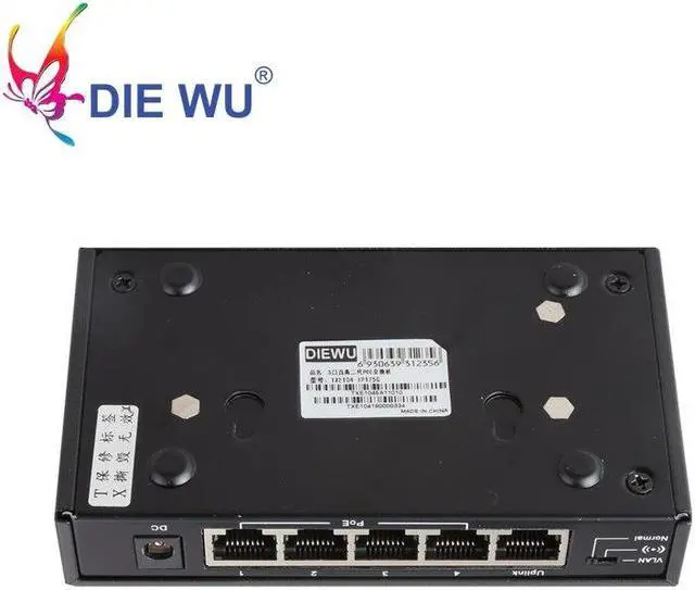 Alt view image 3 of 6 - 5 Port 10/100Mpbs POE Switch 4 POE Port and 1 Uplink Ethernet Support Extend 250m 52V network switch