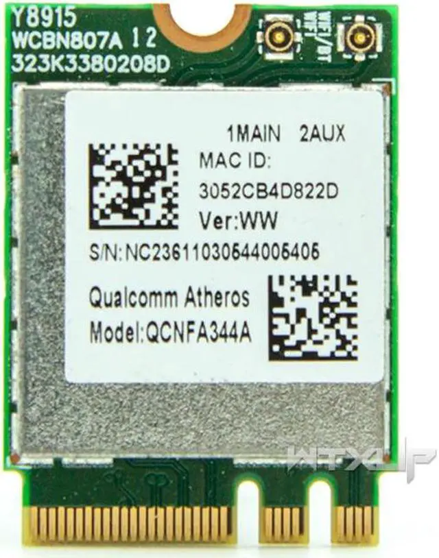Alt view image 2 of 3 - Wireless Adapter Card for Qualcomm For Atheros Wireless AC Wi-Fi QCNFA344A NFA344A Dual Band+BT4.1 bluetooth 4.1 NGFF Card