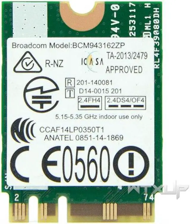 Alt view image 3 of 3 - WiFi Network card FRU 00JT473 Combo BCM943162ZP Dual Band 802.11ac BT4.0 WLAN WIFI Adapter for Lenovo Thinkpad E450 E550 Combo c