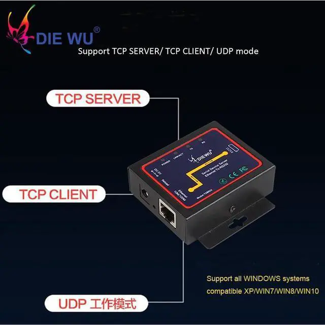 Alt view image 5 of 6 - Serial RS232 Industrial TCP/UDP Serial RS232 to Ethernet Device Server support Windows System