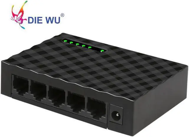 Alt view image 3 of 8 - 5 Port Gigabit Fast Ethernet Switch 10/100/1000Mbps Network switch adapter US plug