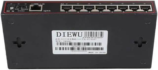 Alt view image 4 of 6 - 9 Port Fast Ethernet Switch 8 ports 100M +1 ports 1G switch VLAN Support Network switch