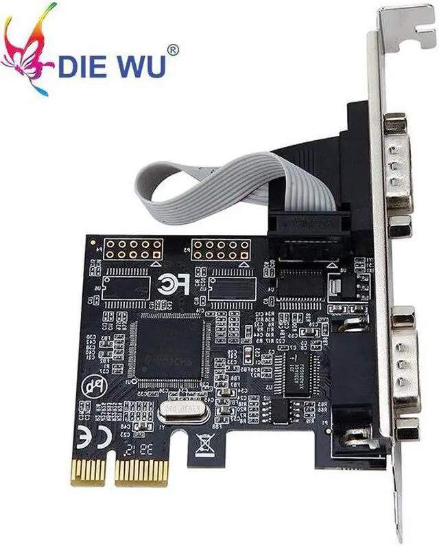 Main image of PCI Express I/O card Dual Serial DB9 RS232 COM 2 Ports Controller Adapter riser Card Expansion card TXB068