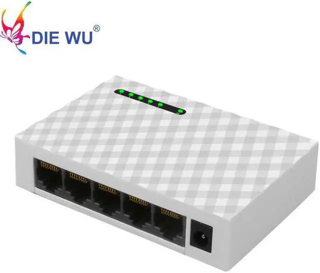 Alt view image 6 of 8 - 5 Port Gigabit Fast Ethernet Switch 10/100/1000Mbps Network switch adapter US plug