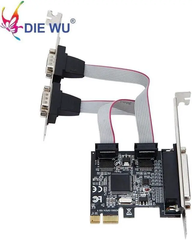 Alt view image 5 of 8 - PCI-E to 2 DB9 RS232 Serial Ports + 1 DB25 Parallel LPT Port Adapter Card for Desktops Computer Components for ASIX TXB070