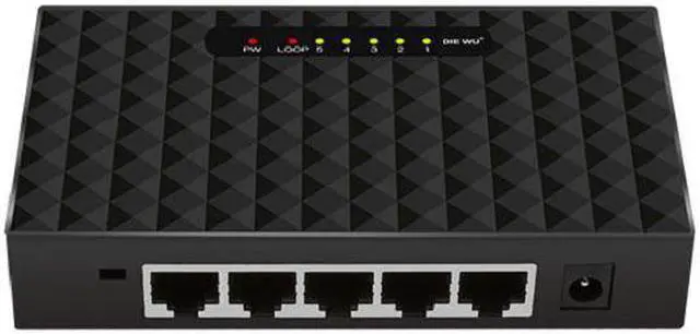 Main image of 5 port fast ethernet switch 10/100mbps RJ45 Ethernet Lan Adapter 5-20V input with Signal amplification Plastic case