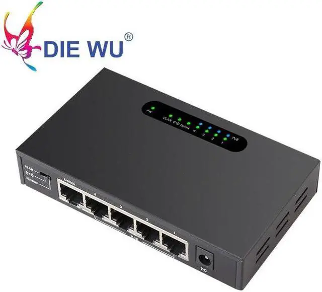 Alt view image 2 of 6 - 5 Port 10/100Mpbs POE Switch 4 POE Port and 1 Uplink Ethernet Support Extend 250m 52V network switch