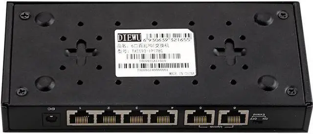 Alt view image 5 of 7 - 4+2 Port POE switch 10/100Mbps Full/Half Duplex VLAN Network Ethernet Switch af/at for IP POE CCTV Camera