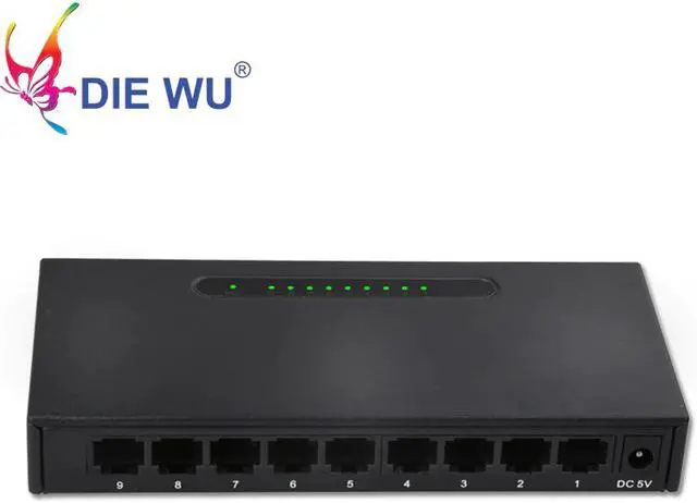 Alt view image 3 of 7 - Network switch 9 ports RJ45 10/100Mbps Fast Ethernet switch with 1m buffer Full-Duplex & Half-Duplex