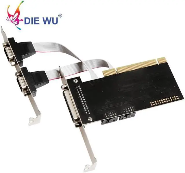 Alt view image 3 of 6 - PCI Expansion Card Adapter Converter to Dual RS232 RS-232 Serial Ports COM & DB25 Printer Parallel Port LPT TXB087