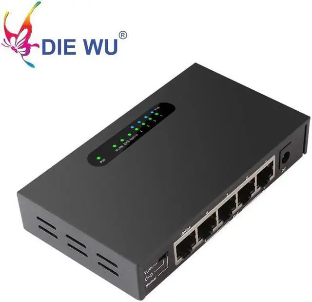 Alt view image 4 of 6 - 5 Port 10/100Mpbs POE Switch 4 POE Port and 1 Uplink Ethernet Support Extend 250m 52V network switch