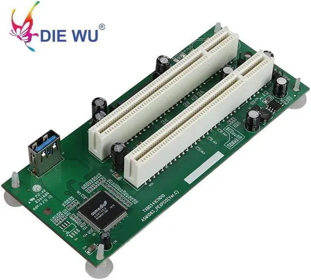 Alt view image 2 of 4 - PCI-Express to PCI Adapter Card PCIe to Dual Pci Slot Expansion Card USB 3.0  Add on Cards Converter TXB024