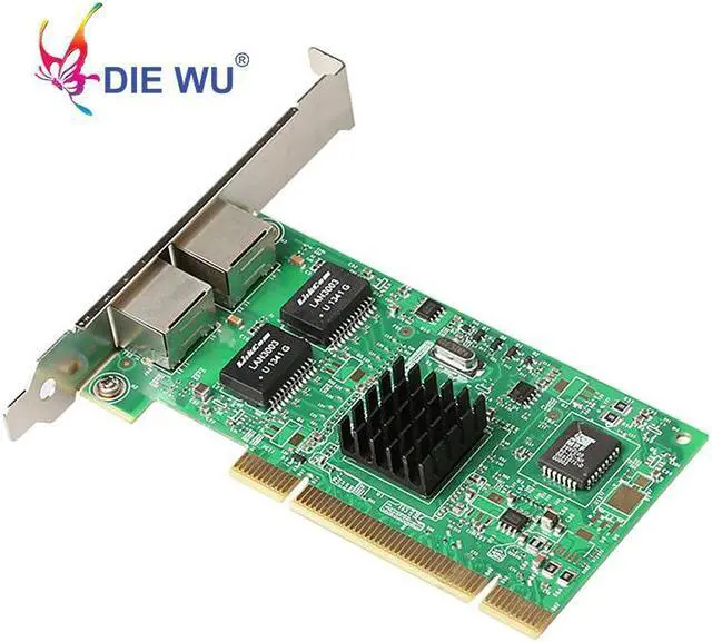 Alt view image 3 of 5 - PCI 10/100/1000Mbps dual RJ45 port 1 Gigabit Server Lan card NIC with Intel 82546 TXA024