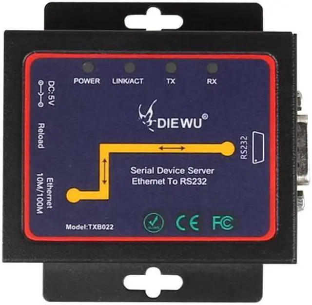 Alt view image 3 of 5 - Serial device server DB9 RJ45 to RS232 Ethernet To RS232 TCP/IP Server Module communication converter