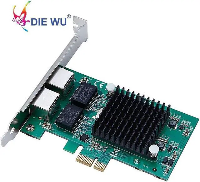 Alt view image 5 of 5 - Intel82575 Dual Port RJ45 Port NIC 10/100/1000 Gigabit PCI Express pcie x1 Network Server Adapter Cards TXA020