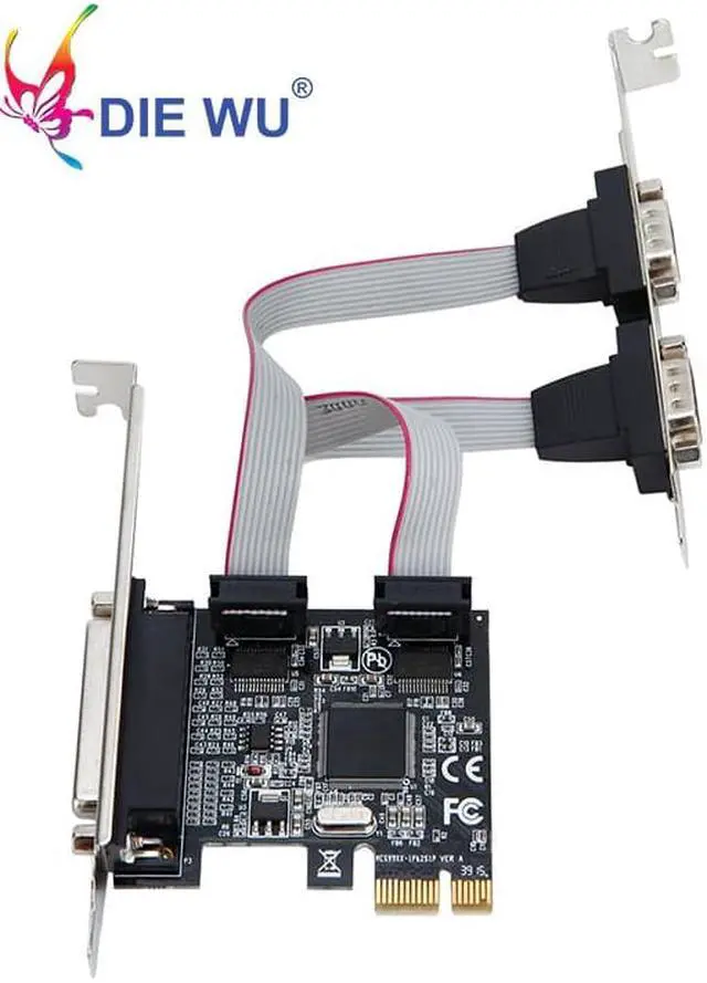 Alt view image 4 of 8 - PCI-E to 2 DB9 RS232 Serial Ports + 1 DB25 Parallel LPT Port Adapter Card for Desktops Computer Components for ASIX TXB070