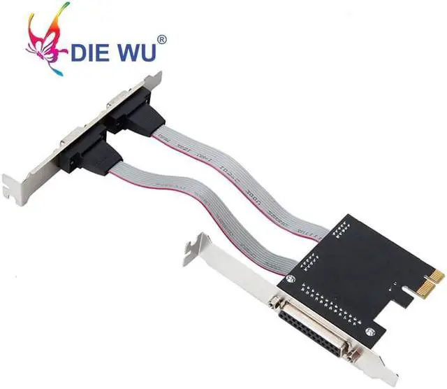 Alt view image 2 of 8 - PCI-E to 2 DB9 RS232 Serial Ports + 1 DB25 Parallel LPT Port Adapter Card for Desktops Computer Components for ASIX TXB070