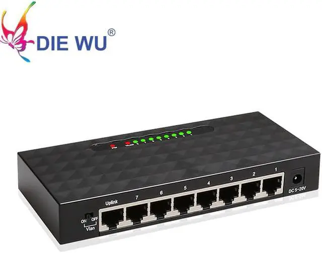 Alt view image 4 of 4 - High Performance Ethernet Smart Switch 8 Ports 10/ 100 /1000 Mbps Gigabit Ethernet Network Switch Lan Hub