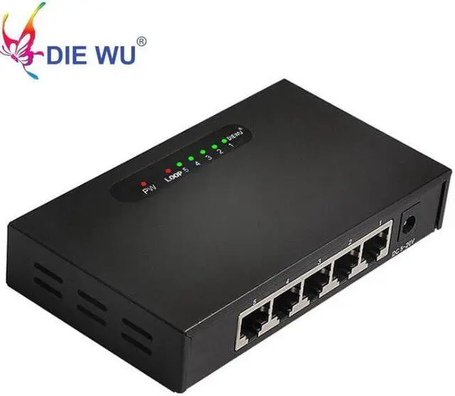 Alt view image 4 of 7 - 5 Port Gigabit Network Switch 10/100/1000Mbps Fast Ethernet Switch Lan Hub for household