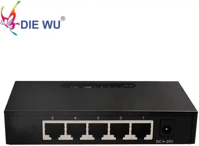 Alt view image 2 of 7 - 5 Port Gigabit Network Switch 10/100/1000Mbps Fast Ethernet Switch Lan Hub for household