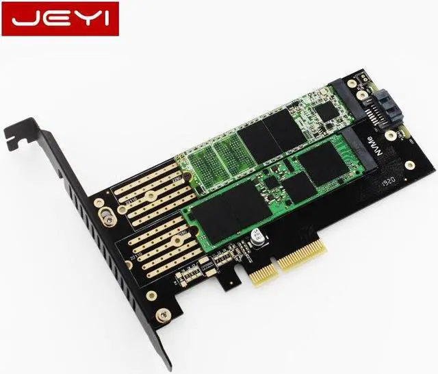 Alt view image 4 of 6 - SK6 Server M.2 NVMe SSD NGFF TO PCIE X4 adapter M Key B Key dual add on card Suppor PCI Express3.0 2230-22110 All Size m.2