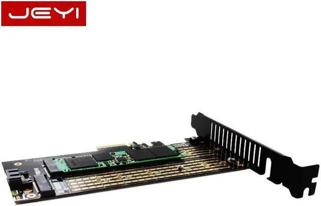 Alt view image 5 of 6 - SK6 Server M.2 NVMe SSD NGFF TO PCIE X4 adapter M Key B Key dual add on card Suppor PCI Express3.0 2230-22110 All Size m.2