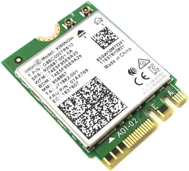 Alt view image 4 of 5 - Dual Band Wireless-AC 9260 For Intel 9260NGW NGFF 802.11ac MU-MIMO 1730Mbps 1.73Gbps WiFi + Bluetooth 5.0 Card Fit Windows 10