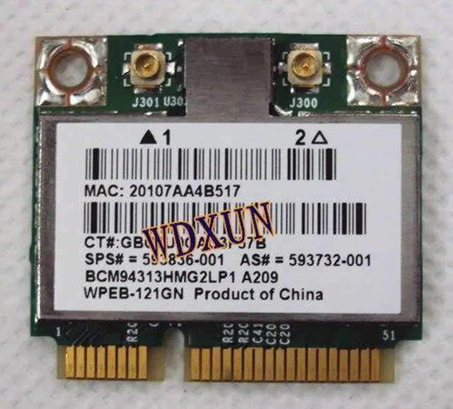 Alt view image 2 of 2 - Broadcom 4313 Wifi Card 593836-001 Bcm94313hmg2lp1 Dm1 Dm2 Dm3 Dm4 Mini 110 G72 Dv7 150mbps Wireless For Laptop 802.11bgn